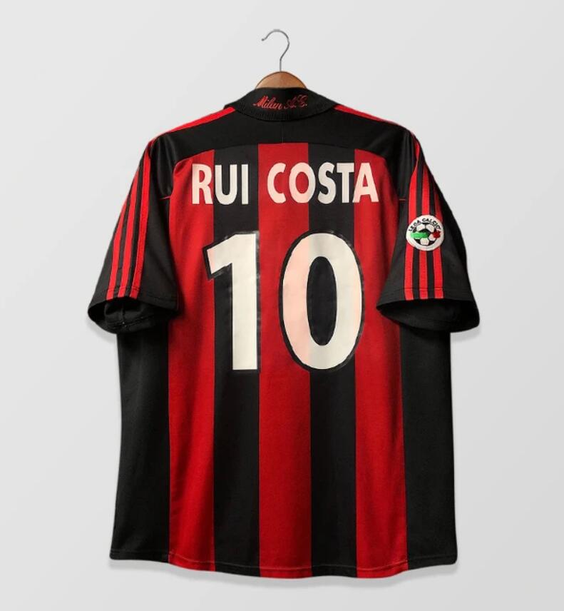 2000-02 AC Milan Retro Home Kit Soccer Jersey Rui Costa #10